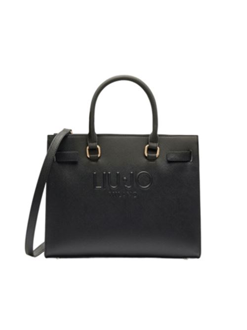 borsa donna a mano/tracolla logo ecopelle nera LIU JO | AA5149-E008722222